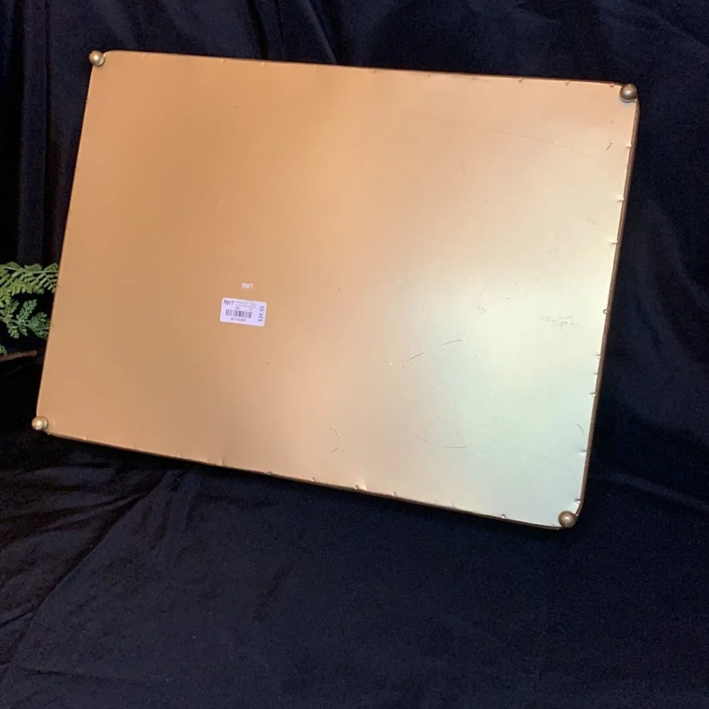 Pier 1 rimmed gold tone mirror tray